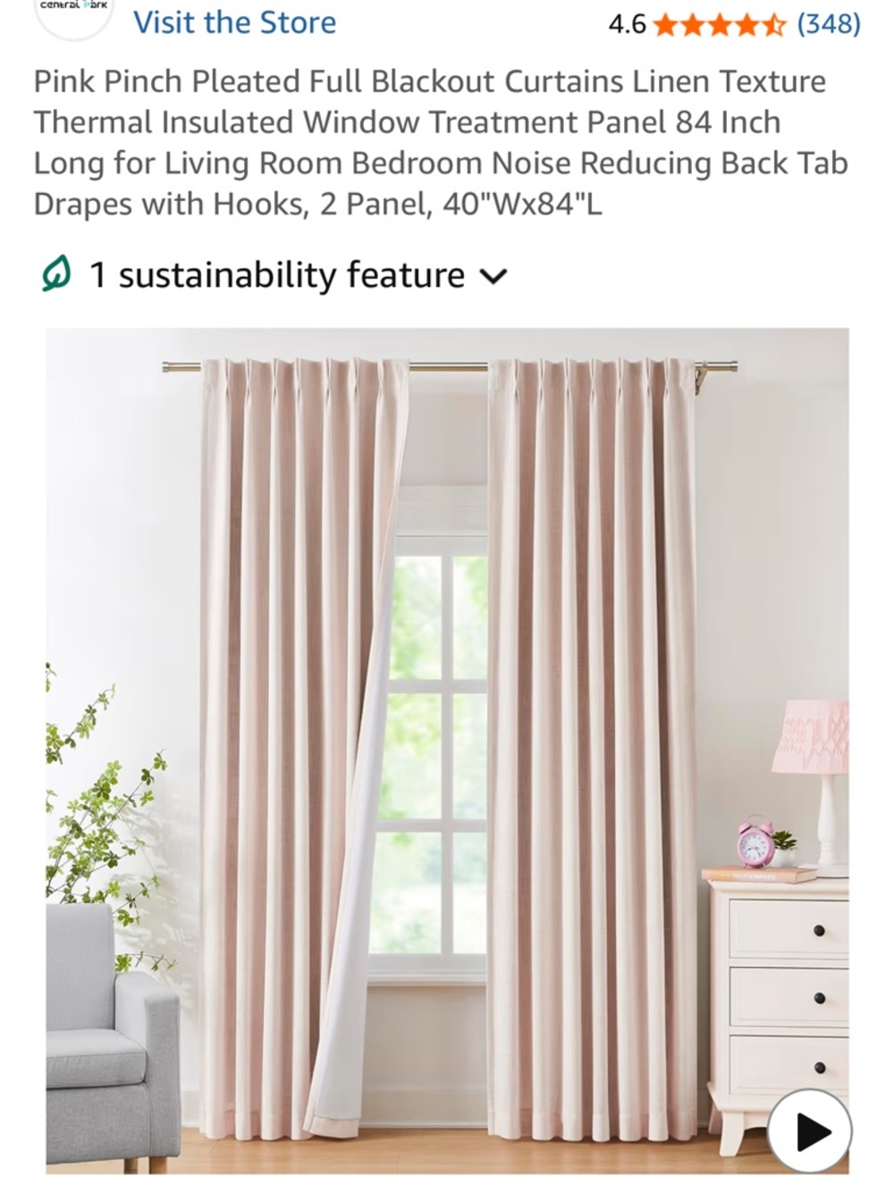 Pink Pinch Pleated Blackout Curtains - Full Blackout Window Panels
